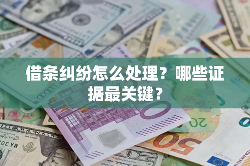 济南借条纠纷怎么处理？哪些证据最关键？